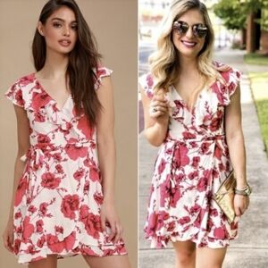 Free People Red and White Ruffled Mini Sundress
